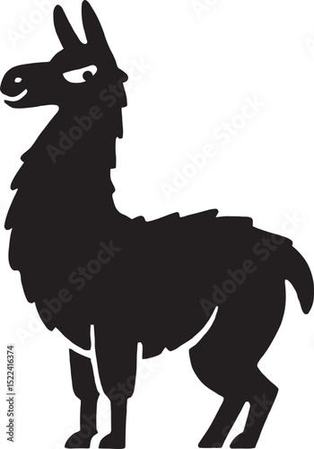 llama side view silhouette vector
