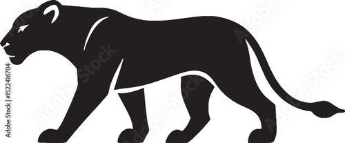 Confident panther walking silhouette vector