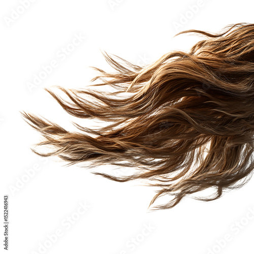 PNG Long Brown Hair Blowing in the Wind Texture and Movement against transparent Background