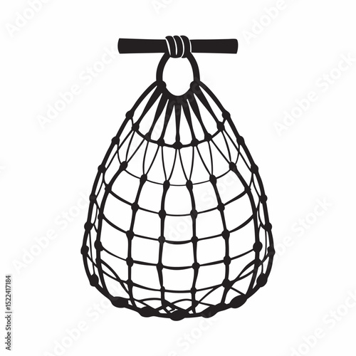 Mesh bag with handle for storage or carrying lightweight items  