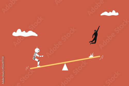 Artificial intelligence helping businessman make strategy and forecast. concept of  support coworker, assistance, and partnership