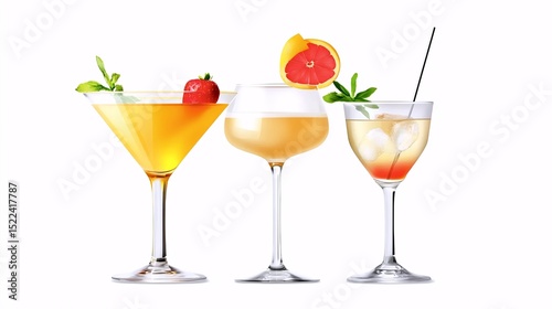 Wallpaper Mural Three refreshing summer cocktails in elegant glasses Torontodigital.ca