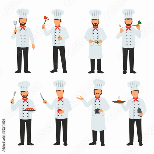 Chefs characters collection cuisine cooking preparation