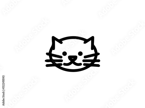 The illustration shows a cute cat with prominent whiskers, pointy ears, and a small, smiling mouth.