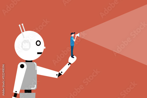 Artificial intelligence helping businessman make strategy and forecast. concept of  support coworker, assistance, and partnership.1