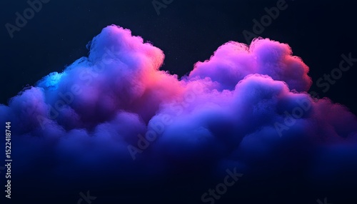 Vibrant, glowing clouds against a dark backdrop.