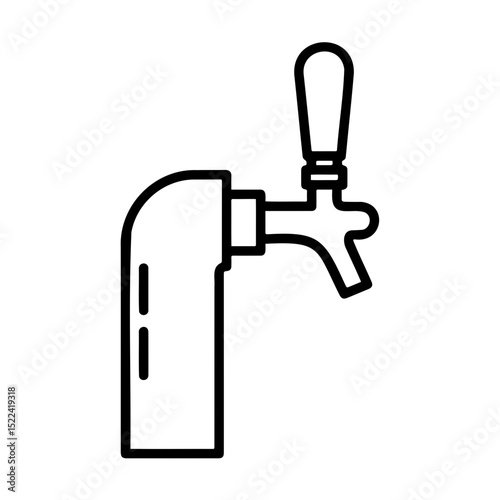 Beer tap icon in minimalistic style, black and white graphic design