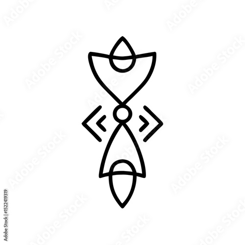 Tribal symbol icon representing shamanistic concepts in minimal style  