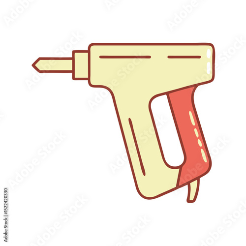 Glue gun icon with red accents