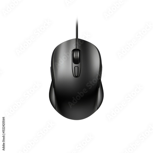 Sleek grey computer mouse technology input device peripheral object scroll on transparent background