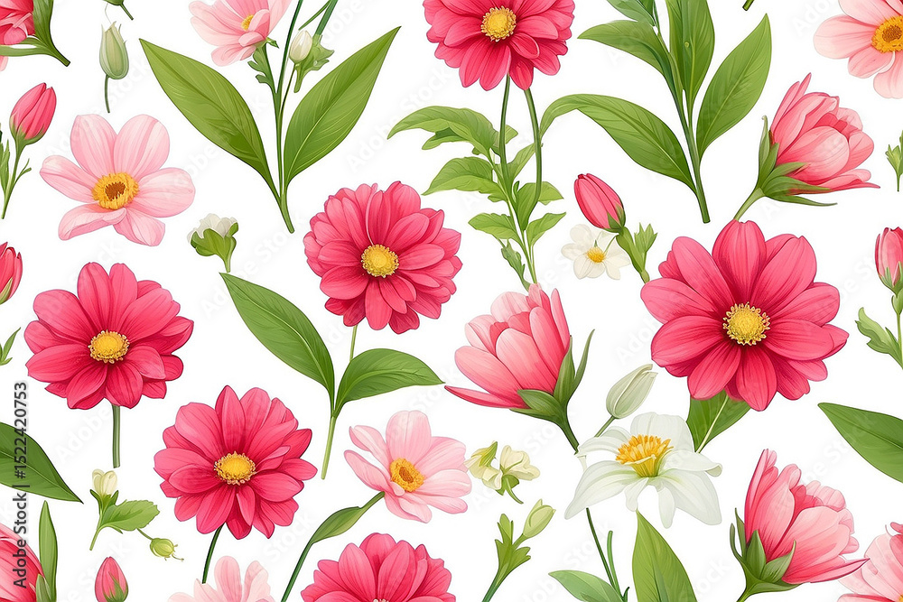 Fototapeta premium Spring flowers isolated on white background