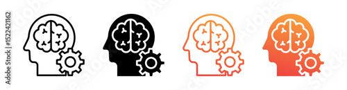 Artificial Intelligence Multi Style Icon Set Vector 