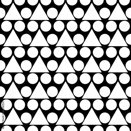 seamless geometric pattern with circle and triangles