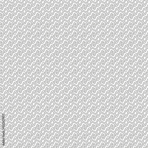 Modern geometric pattern offers sleek design with intricate light grey lines on white.
