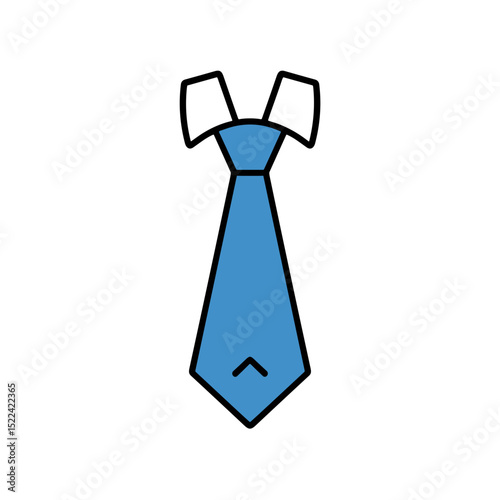 Blue tie illustration in flat design for professional settings  