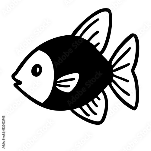 魚　線画　手書き