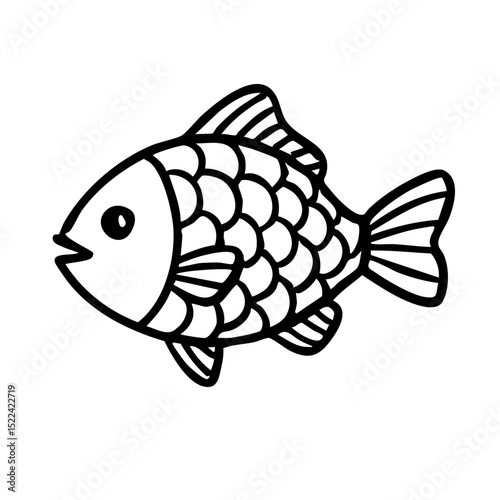 魚　線画　手書き