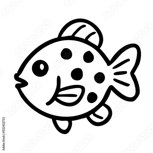 魚　線画　手書き