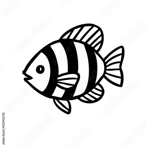 魚　線画　手書き