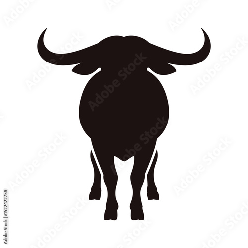 Majestic water buffalo silhouette powerful animal
