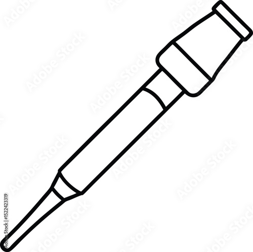 otoscope icon line art vector illustration on transparent background
