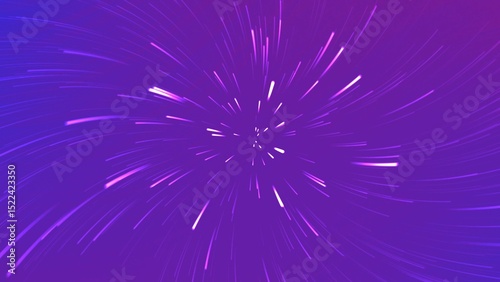speed light burst with blue to purple gradient illustrationin radial lines style representing unique energy explosion futuristic or warp travel concept photo