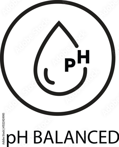 Ph balanced product icon water drop symbol for skincare health and beauty vector illustration design