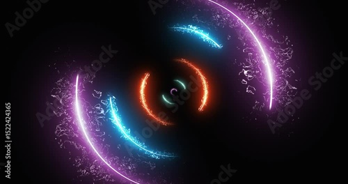 Colours circles sparky gyrating. Loop