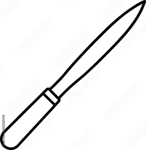 surgical scalpel icon line art vector illustration on transparent background
