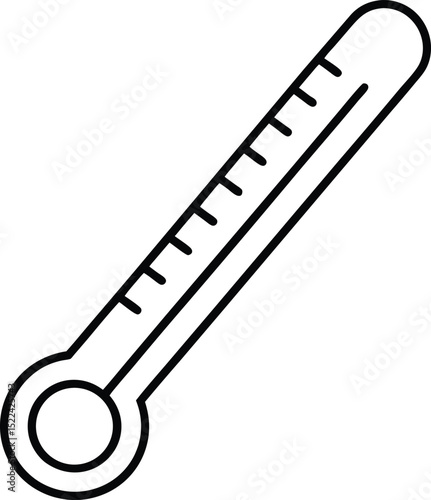 thermometer icon line art vector illustration on transparent background
