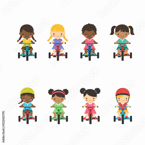 Kids riding tricycle child toy activity