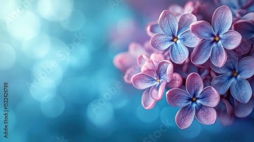 Captivating Lilac Blooms in Dreamy Turquoise Bokeh Serene Floral Beauty with Delicate Petals