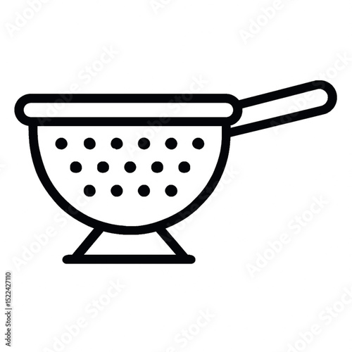 Colander Kitchen Utensil Icon Vector isolated on white background