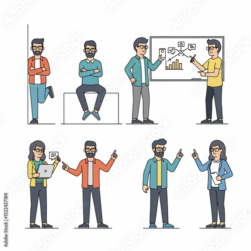 Team members working together with planning and discussion