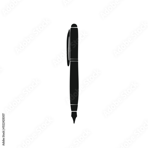 Simple black pen icon writing tool stationery office supply