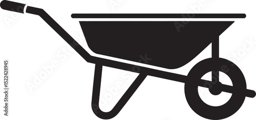 wheelbarrow on white background