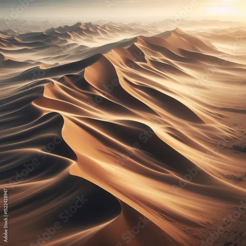A tsunami like wave of sand sweeping across a desert burying lan