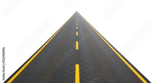 Wallpaper Mural A road stretching into the distance with yellow lines and white background Torontodigital.ca