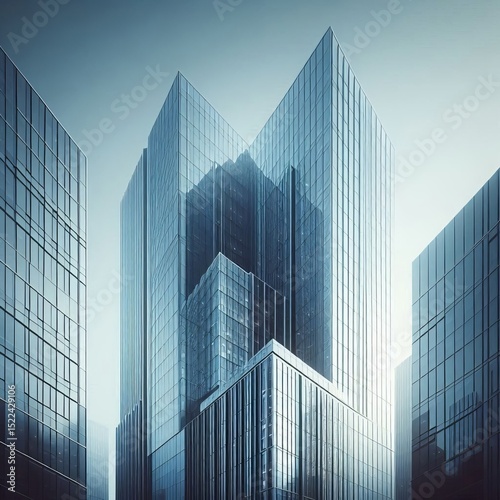 Modern minimalist skyscraper Sleek lines of a glass skyscraper t