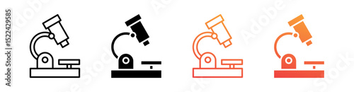 Microscope Multi Style Icon Set Vector 