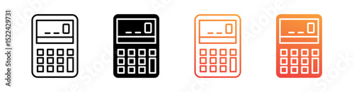 Calculator Multi Style Icon Set Vector 