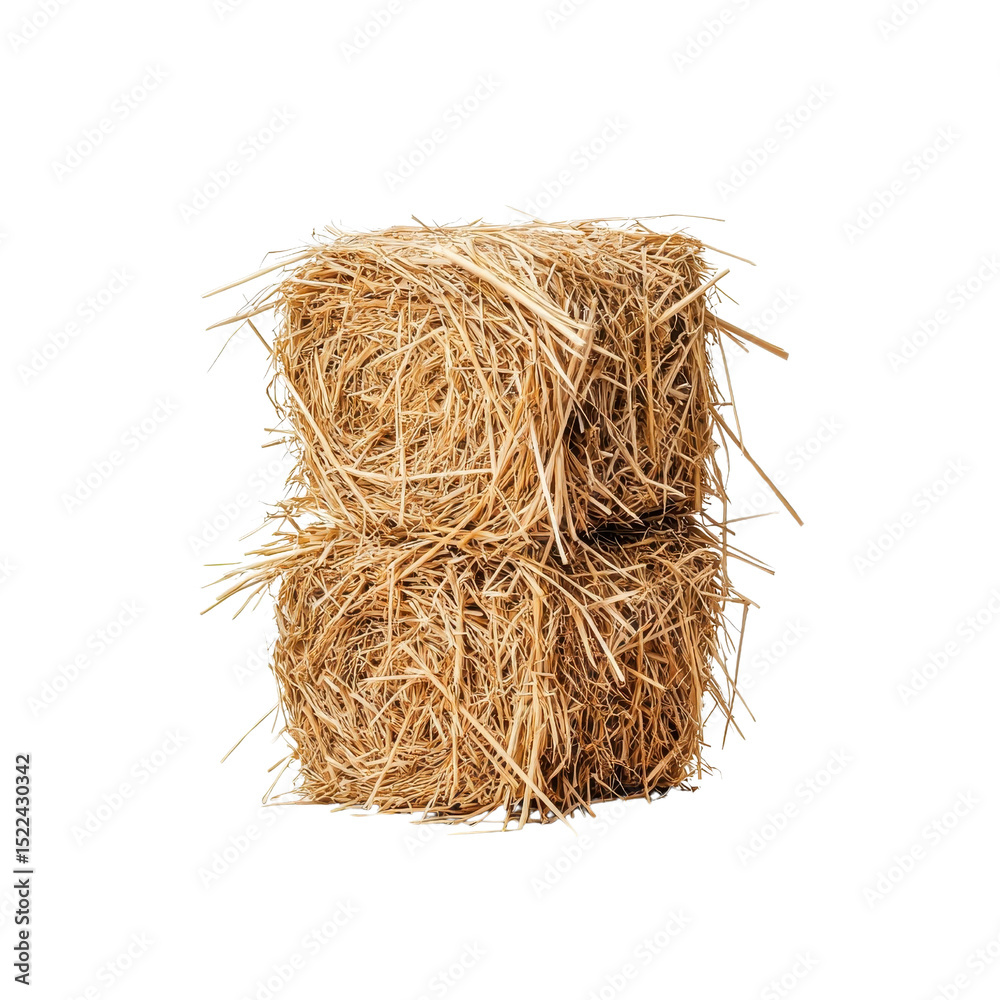 Obraz premium Floating haystack, slightly tilted, isolated on a white background. PNG