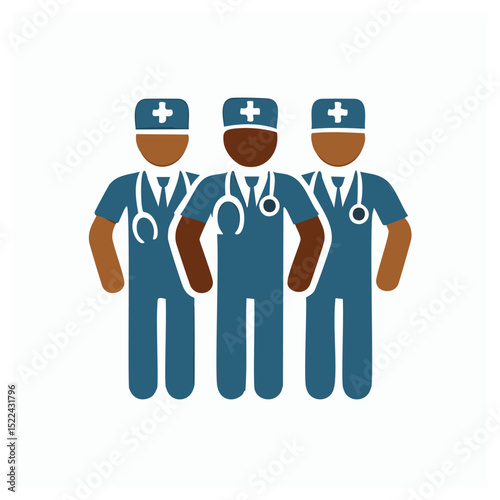 Team of doctors medical professionals healthcare workers