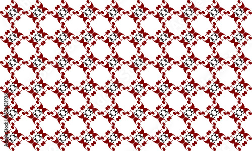 black and red oval dots pattern, Red dot and block on white background, design for fabric printing as repeat pattern circle, checkerboard, diamond chessboard