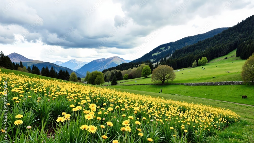 Obraz premium alpine meadow in summer