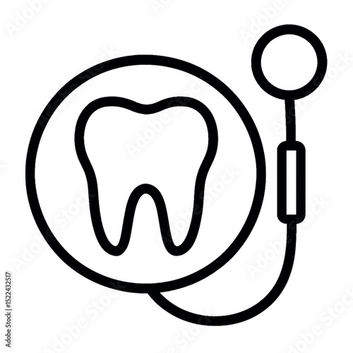 Dental Examination Icon Vector Illustration isolated on white background