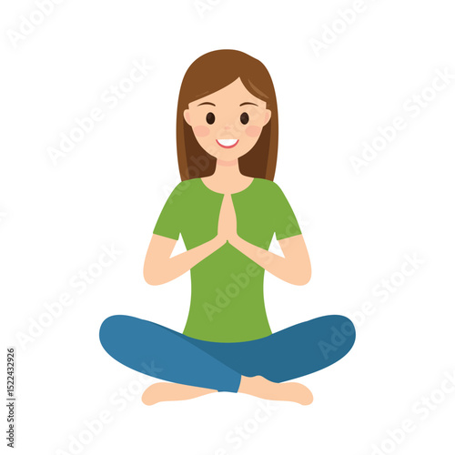 Woman meditating in lotus pose peaceful yoga practice