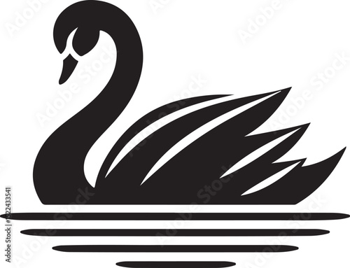 Minimalist Swan Line Art Vector
