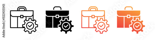 Business Management Multi Style Icon Set Vector 