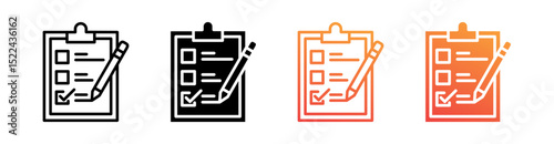 Survey Multi Style Icon Set Vector 